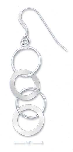 
Sterling Silver Plain Brushed Finish Interlocked Rings Earrings
