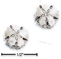 
Sterling Silver Antiqued Sand Dollar Post Earrings
