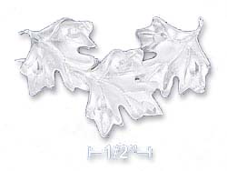 
Sterling Silver Satin Sparkle-Cut 31x41mm Triple Oak Leaves Pin
