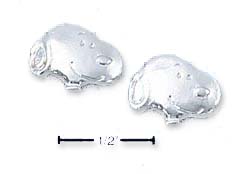 
Sterling Silver Peanuts Snoopy Head Post Earrings
