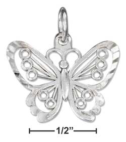 
Sterling Silver Large DC Filigree Butterfly Charm
