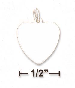 
Sterling Silver 14mm High Polish Flat Heart Charm
