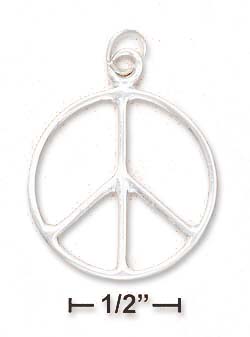 
Sterling Silver 23mm High Polish Peace Sign Charm
