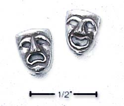 
Sterling Silver One Side Comedy One Side Tragedy Post Earrings
