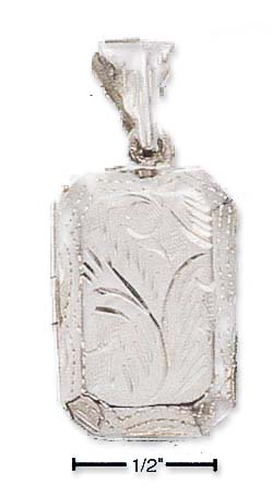 
Sterling Silver Etched Rectangular Locket Pendant
