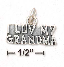 
Sterling Silver Antiqued I Love My Grandma Charm
