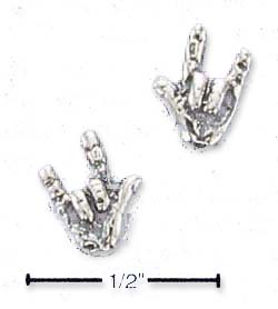 
Sterling Silver Sign Language Love Post Earrings
