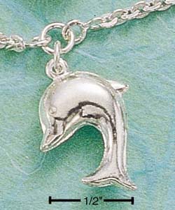 
Sterling Silver Cable Anklet With Chubby Dolphin
