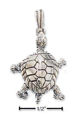 
Sterling Silver Turtle Charm With Moveable Limbs
