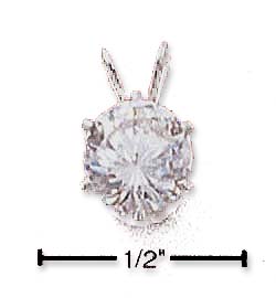 
Sterling Silver 7mm Round Cubic Zirconia Pendant
