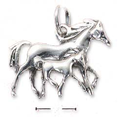 
Sterling Silver Mother And Foal Galloping Horses
