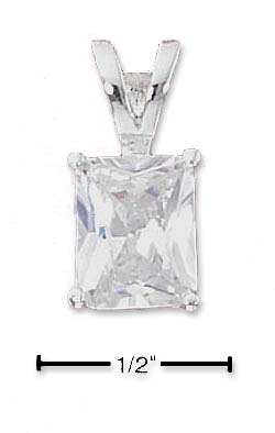 
Sterling Silver 7mm X 9mm Rectangular Cubic Zirconia Pendant
