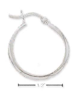 
Sterling Silver 21mm 5mm Half Stock French Lock Hoop Earrings
