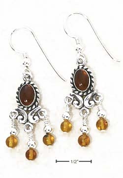 
Sterling Silver Amber Chandelier Dangle Earrings
