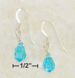 
Sterling Silver 6x10mm Aqua Arora Borealis Teardrop Earrings
