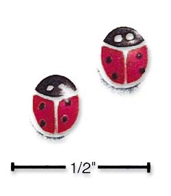 
Sterling Silver Red Enamel Ladybug Post Earrings
