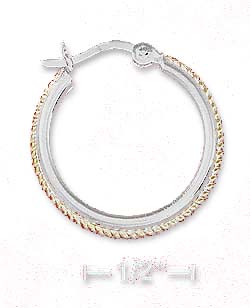 
Sterling Silver Two-Tone 3/4 Inch Hoop Earrings
