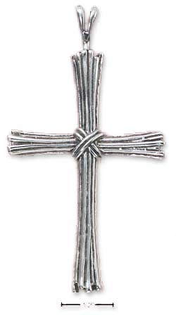 
Sterling Silver straw Cross With Center X Charm
