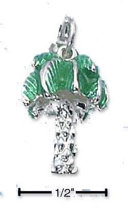 
Sterling Silver Enamel 3d Green Palm Tree Charm
