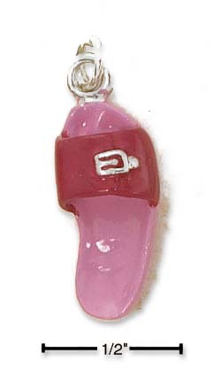 
Sterling Silver Enamel Pink Sandal Buckle Charm
