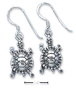 
Sterling Silver Turtle Earrings On French Wires
