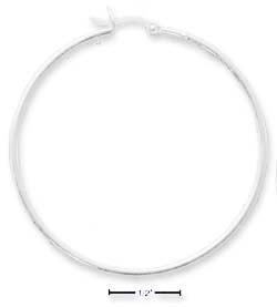 
Sterling Silver 50mm Thin Tubular Hoop Earrings
