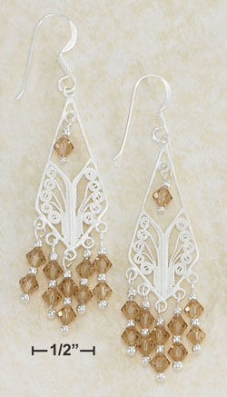 
Sterling Silver Diamond Shape Filigree Earrings
