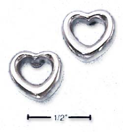 
Sterling Silver Simple Open Heart Post Earrings
