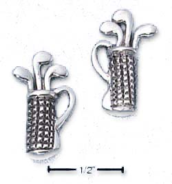 
Sterling Silver Golf Clubs In Bag Post Earrings
