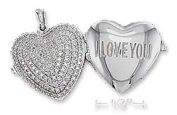 
Sterling Silver 20mm I Love You Locket Pendant
