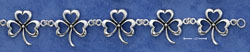 
Sterling Silver 7 Inch Multi-Shamrock Bracelet
