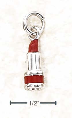 
Sterling Silver Enamel Red Lipstick Tube Charm
