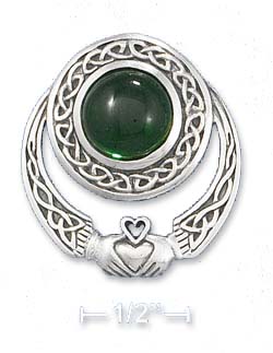 
Sterling Silver Celtic Claddaugh Slide Pendant
