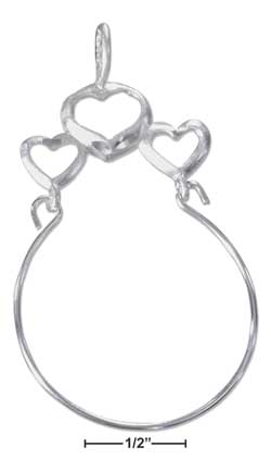 
Sterling Silver Triple Open Heart Charm -holder
