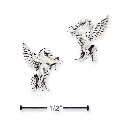 
Sterling Silver Antiqued Pegasus Post Earrings
