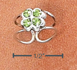 
Sterling Silver Green Crystal Clover Ear Cuff
