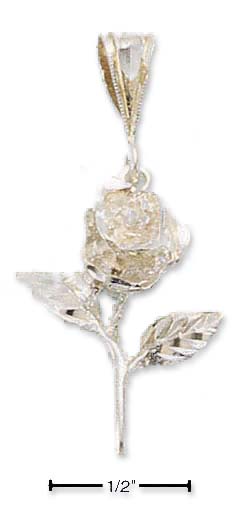 
Sterling Silver Large DC Rose With Stem Charm
