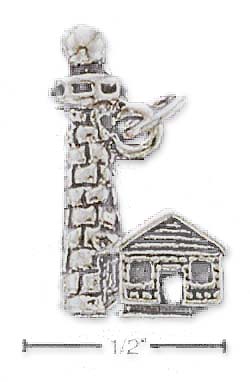 
Sterling Silver Lighthouse With Cottage Charm
