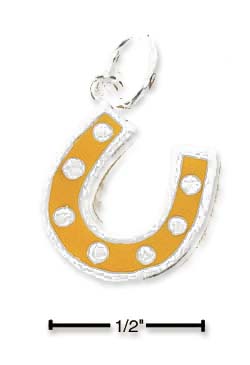 
Sterling Silver Yellow Enamel Horseshoe Charm
