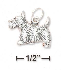 
Sterling Silver Antiqued 3d Scottie Dog Charm
