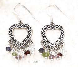 
Sterling Silver Patterned Open Heart Earrings
