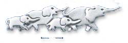 
Sterling Silver Herd Of Walking Elephants Pin
