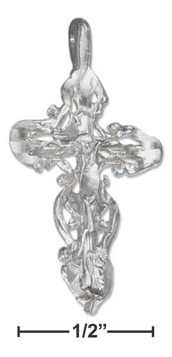 
Sterling Silver DC Fancy Edge Crucifix Charm
