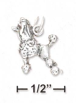 
Sterling Silver 3d Antiqued Poodle Dog Charm
