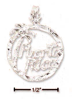 
Sterling Silver Puerto Rico In Circle Charm
