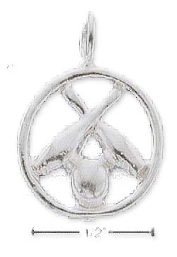 
Sterling Silver Bowling Ball and Pins Charm
