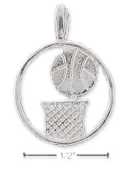 
Sterling Silver Basket and Ball Round Charm
