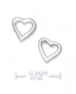 
Sterling Silver Heart Outline Post Earrings
