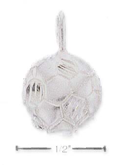 
Sterling Silver Satin/DC Soccer Ball Charm
