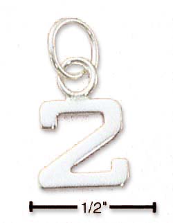 
Sterling Silver Fine Lined Number 2 Charm
